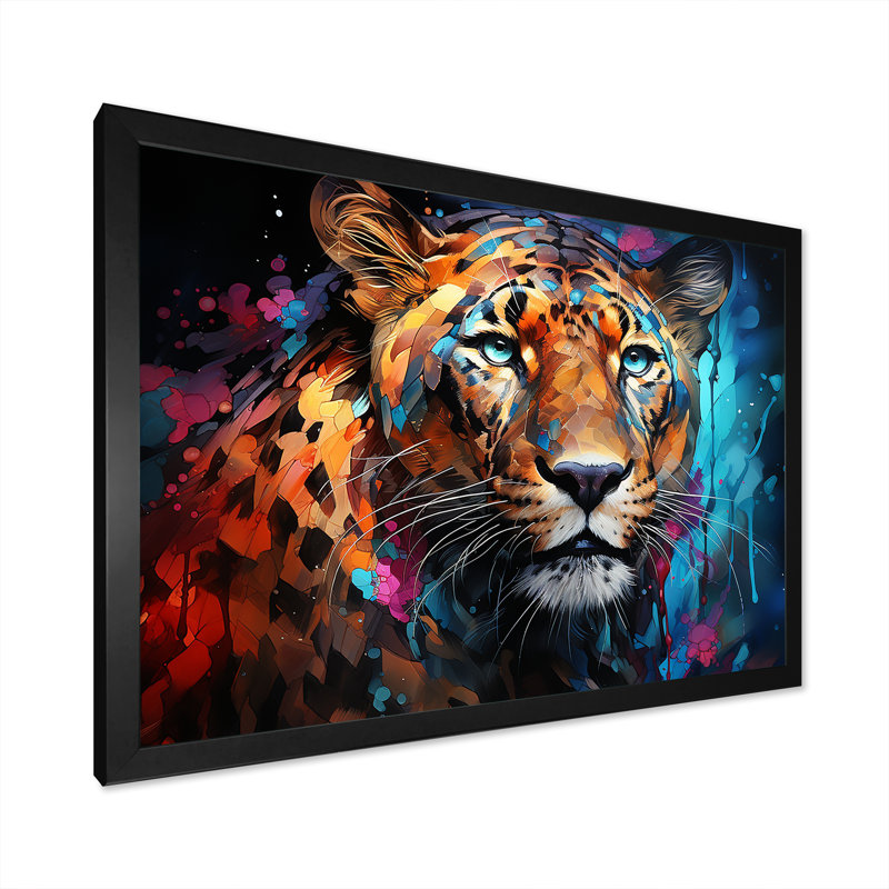 Pop Art Wild Elegance Tiger Harmony, Cadre photo noir, H 12 po x l 20 po x P 1 po