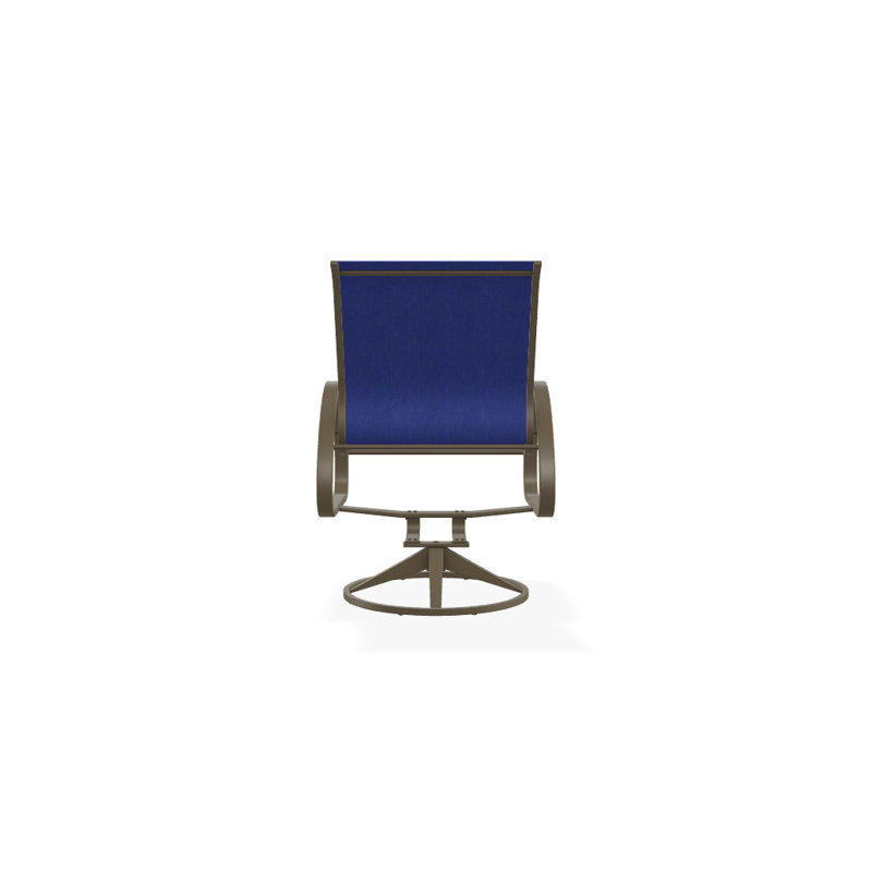 Aruba 1 Outdoor Dining Armchair, Textured Kona, Atlantis Royal Blue Sunbrella®