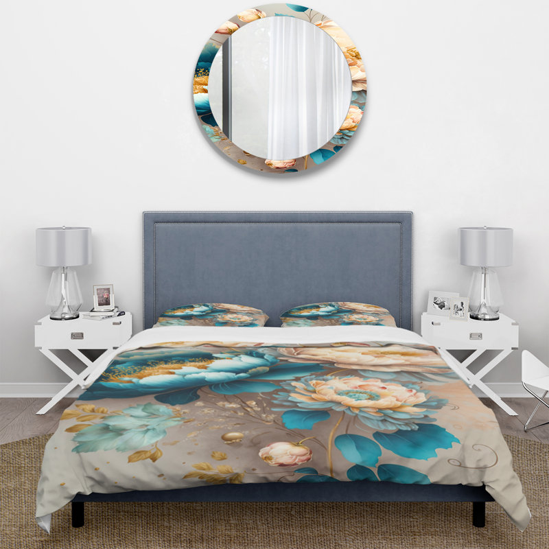 Ensemble de housse de couette floral multicolore Blooming Flowers II - microfibre de polyester