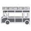 Lit superposé en forme de bus avec roues et rangement