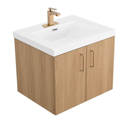 Meuble-lavabo flottant mural 24 po avec lavabo simple Bahtroom