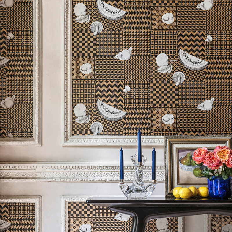 Fornasetti Senza Tempo II Wallpaper Roll, Black/Red