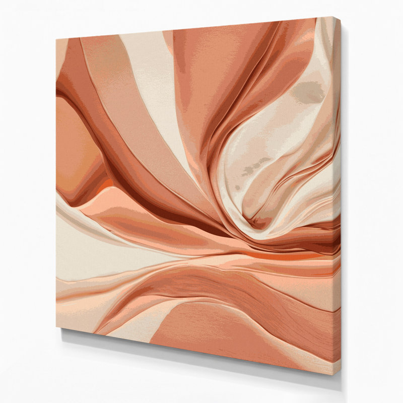 «Lyrical Abstraction 74», art mural sur toile beige, H 8 po x l 8 po