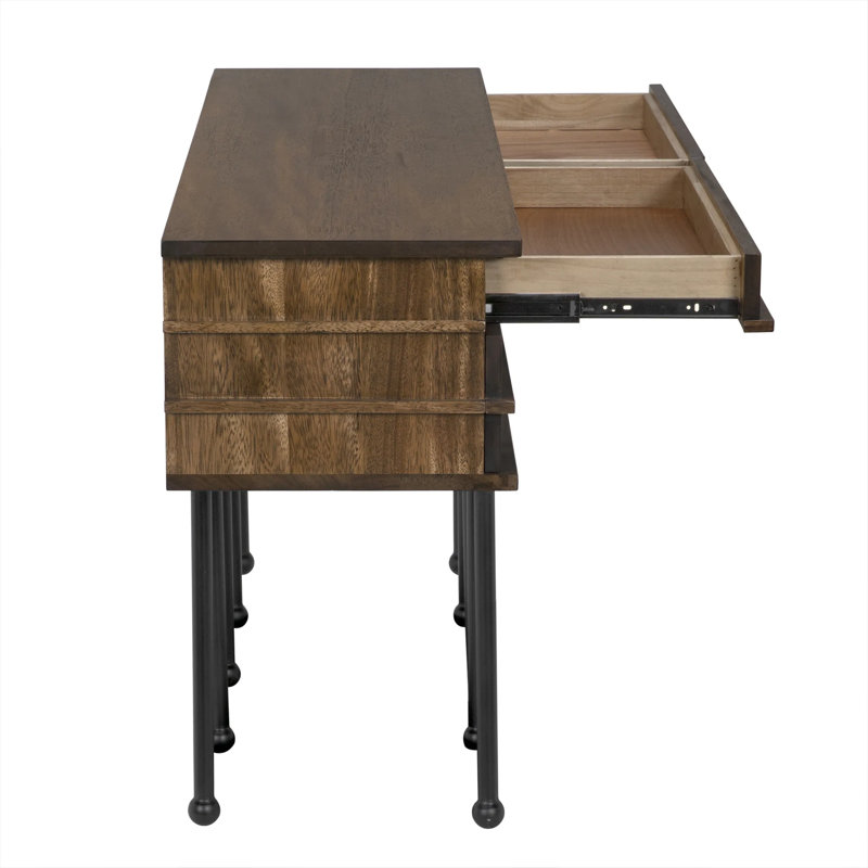 Oliver 60'' W Solid Wood Console Table, Dark Walnut