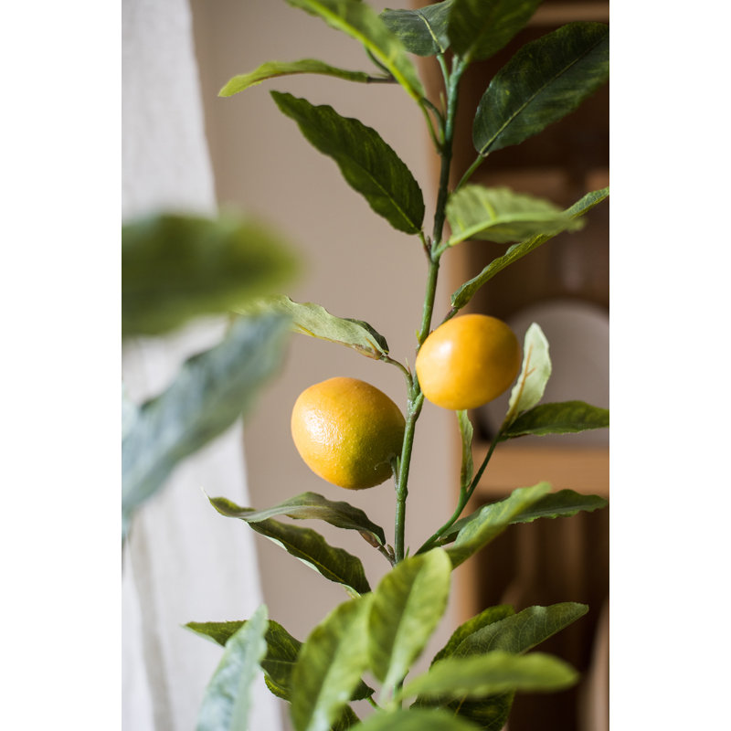Citronnier artificiel en pot, H 72,8 po x l 72,8 po x P 23,9 po