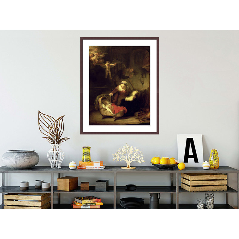 La Sainte Famille par Rembrandt van Rijn - Estampe numérique encadrée, H 41,45 po x l 33,5 po