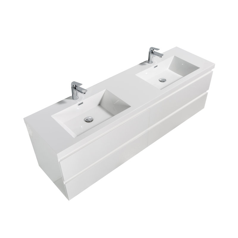 Ensemble de meuble-lavabo double mural 71 po Andella