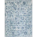 Rectangle Dorchester Oriental Hand Loomed Wool/Bamboo Slat/Seagrass Area Rug in Navy/Blue