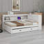 Lit de jour avec tablettes de rangement, USB, DEL et lit gigogne-1855126637