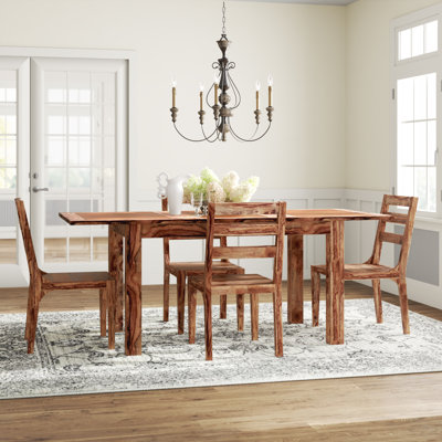 Kanwal Solid Wood Top Four Leg Dining Set