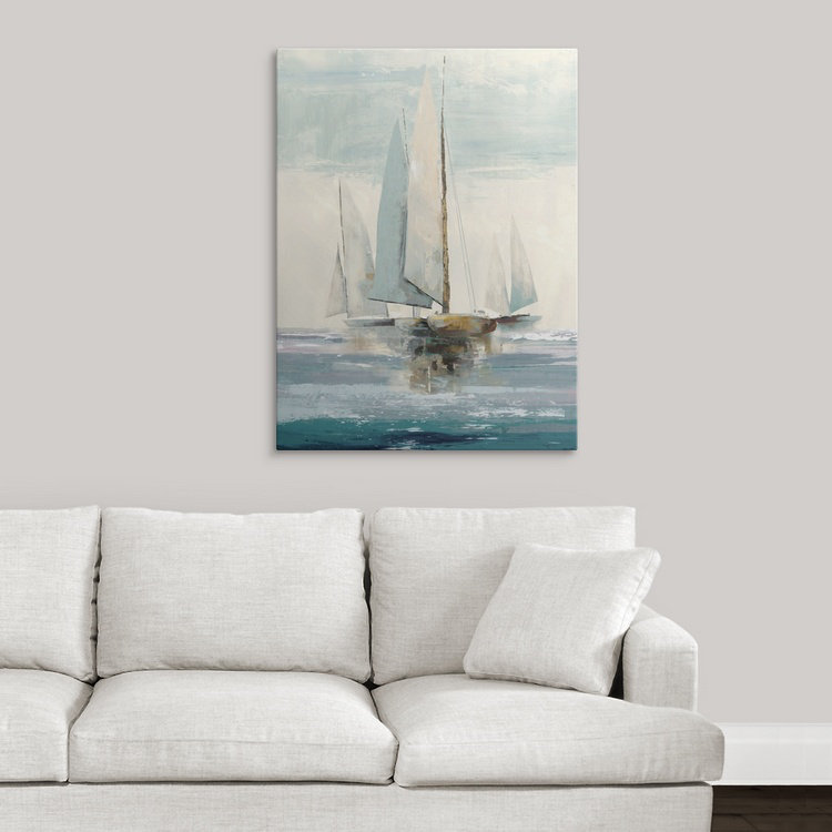 « quiet bateaus i », reproduction d’art, H 24 po x l 18 po x p 1,5 po, Toile