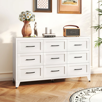 Commode de rangement en métal avec tiroirs pour la chambre à coucher