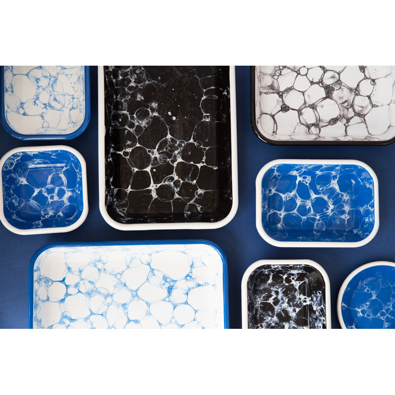 Ivy Bronx Brogel Platter, 4cm H x 16cm W x 11cm D, Blue/White