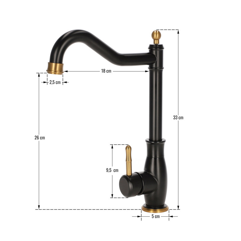 Belfry Kitchen Kitchen Faucet, Black
