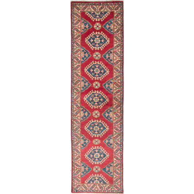 Tapis de la surface en laine ivoire/rouge 2 pi 8 po x 10 pi 4 po one-of-kind à la main noué la gazni Gunther