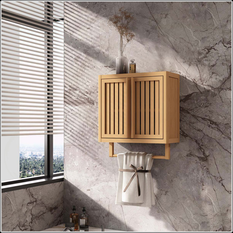 Armoire murale polyvalente en bambou pour le rangement et la décoration