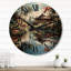 Horloge murale en bois massif Narding-1900329875