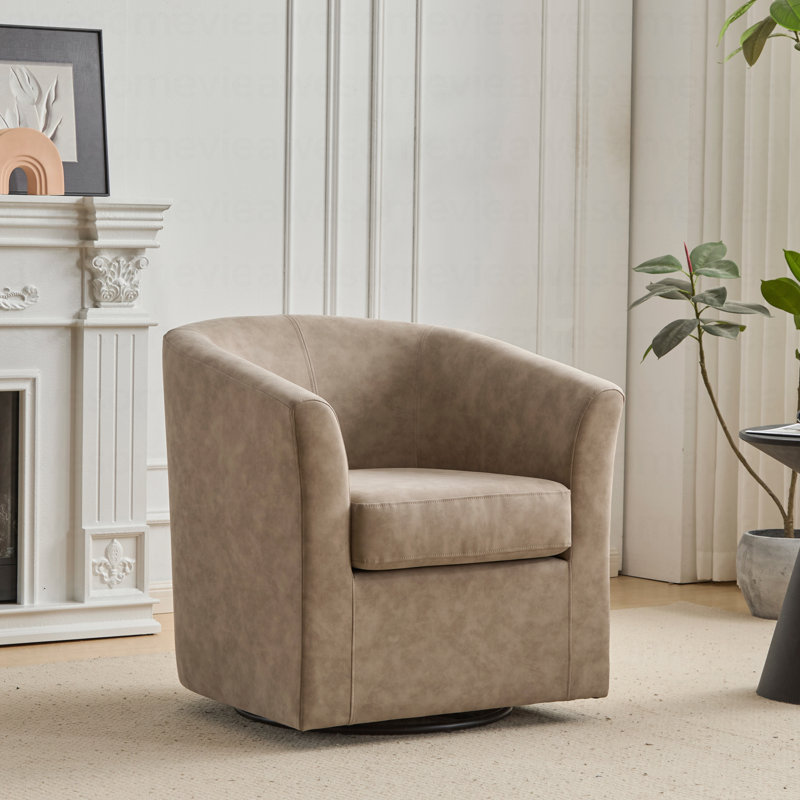 Fauteuil demi-tonneau rotatif Modern, Abricot