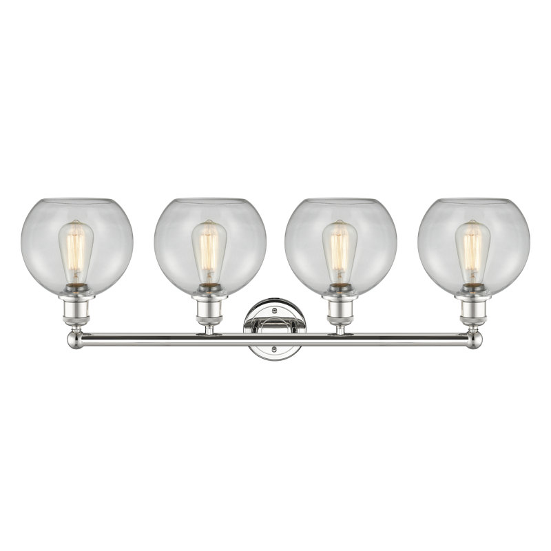 Éclairage pour salle de bain 4 lumières Ellington, Nickel poli, Transparent