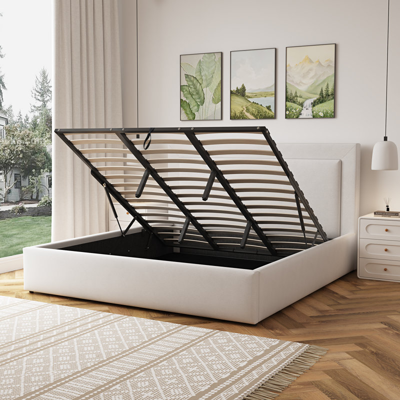 Upholstered Ottoman Storage Bed, Super King (6')