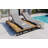 Set Of 2 Patio Loungers With 5-Position Adjustable Backrest, Cushions & Wood Side Table-2144092122