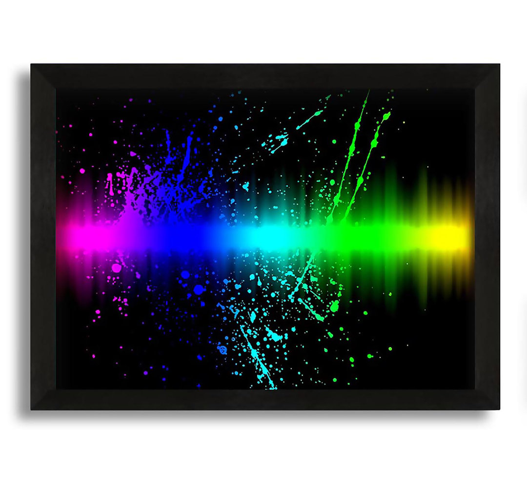 Gerahmtes Poster Regenbogen-Farbe Splatter in Canvas