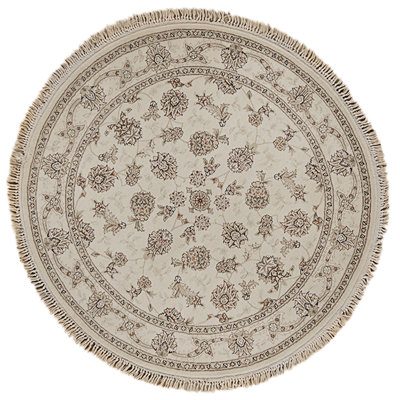 Hand Knotted Area Rug in Ivory