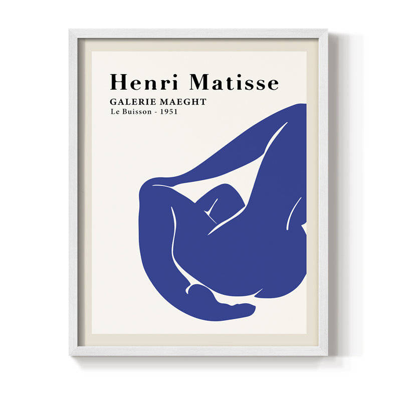 Matisse CXV III, reproduction encadrée - bois massif, Blanc, H 10 po x l 8 po