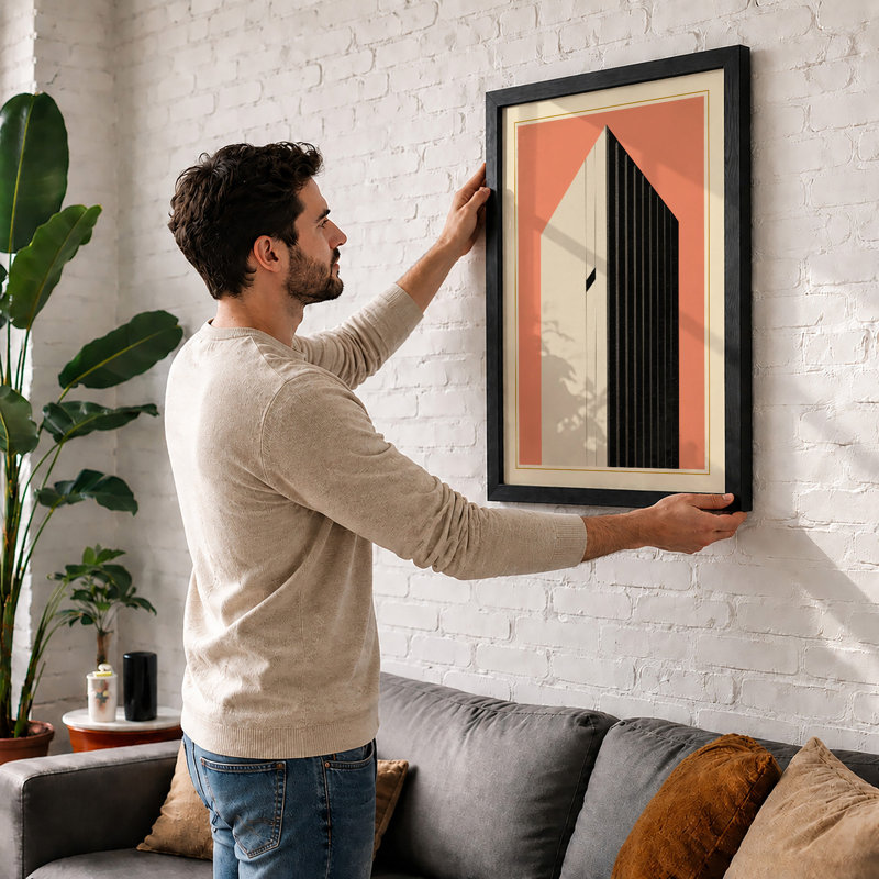Modernist Tower Study Art Deco - Print, Black, A3 - 42.0 x 29.7 cm