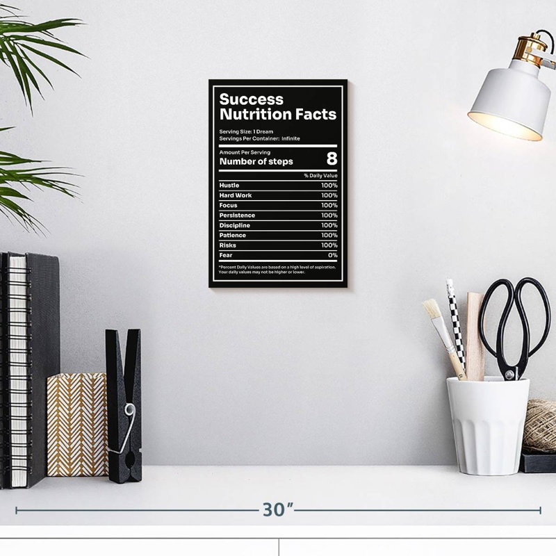 Success Nutrition Facts Chart, 12" H x 8" W