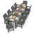 10 - Person All Weather Outdoor Table and Chairs 12 Pieces Patio Dining Sets Outside Furniture With Umbrella Hole& Aluminum Frame HIPS Modern Patio Dining Set for 10 Person For Outside Backyard/Porch/Deck, 2-Tables 10-Chairs, Gray-1856492163-1856492172