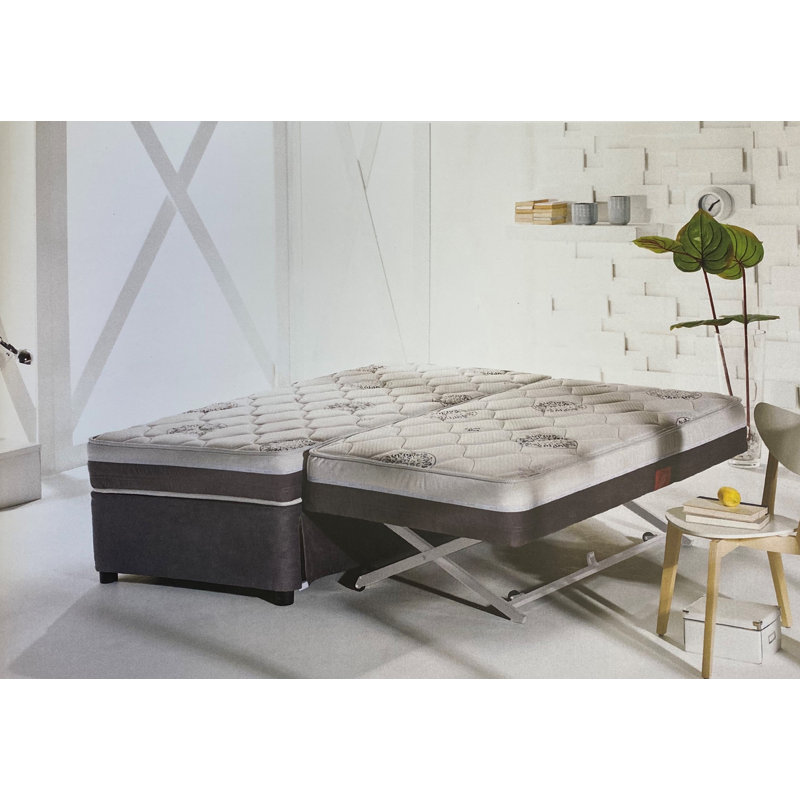 Lit de jour en métal avec couchette et matelas Cianchette, noir