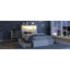 Lit simple en bois avec rangement, lumière DEL et armoire coulissante pour économiser de l'espace et commodité moderne (matelas non inclus)
