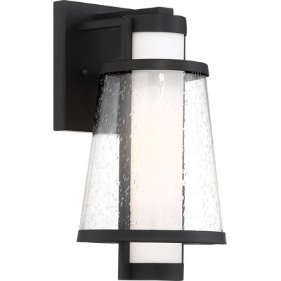 Lanterne murale d'extérieur à 1 ampoule noir mat / verre Ortega