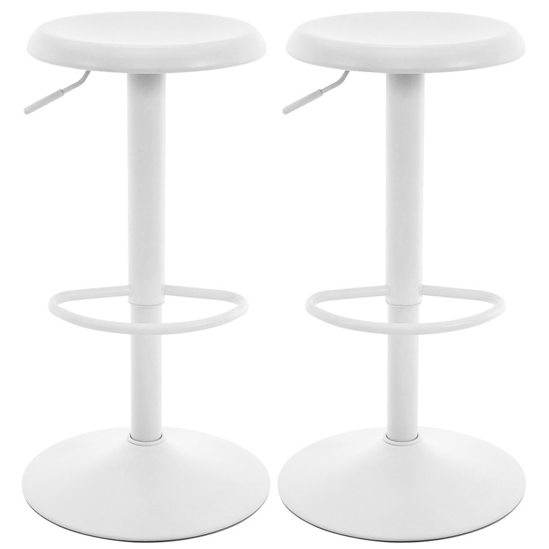 Ensemble de 2 tabourets de bar, tabourets de bar pivotants à hauteur réglable, tabourets de bar Airlift en métal, chaises de bar à hauteur de comptoir sans dossier pour la cuisine, salle à manger, pub, café