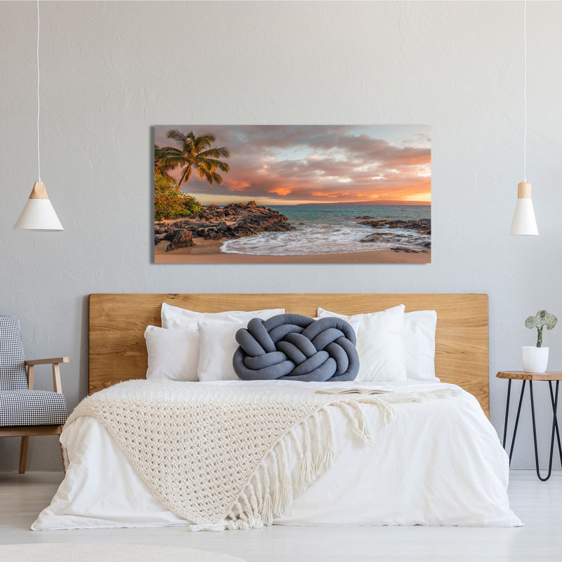 Sunset On A Tropical Beach - Wrapped Canvas Print, 35cm H x 70cm W x 4cm D