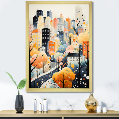 «Autumn City Art Deco Charm I», art mural ville art déco