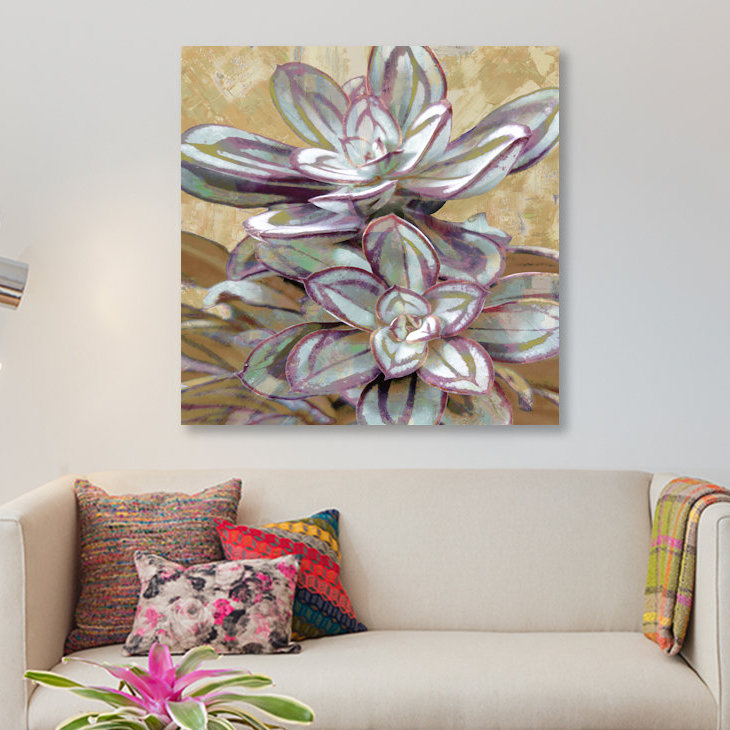 « succulent iv », impression sur toile, H 48 po x l 48 po x P 1,5 po, Pas de tapis, Toile tendue