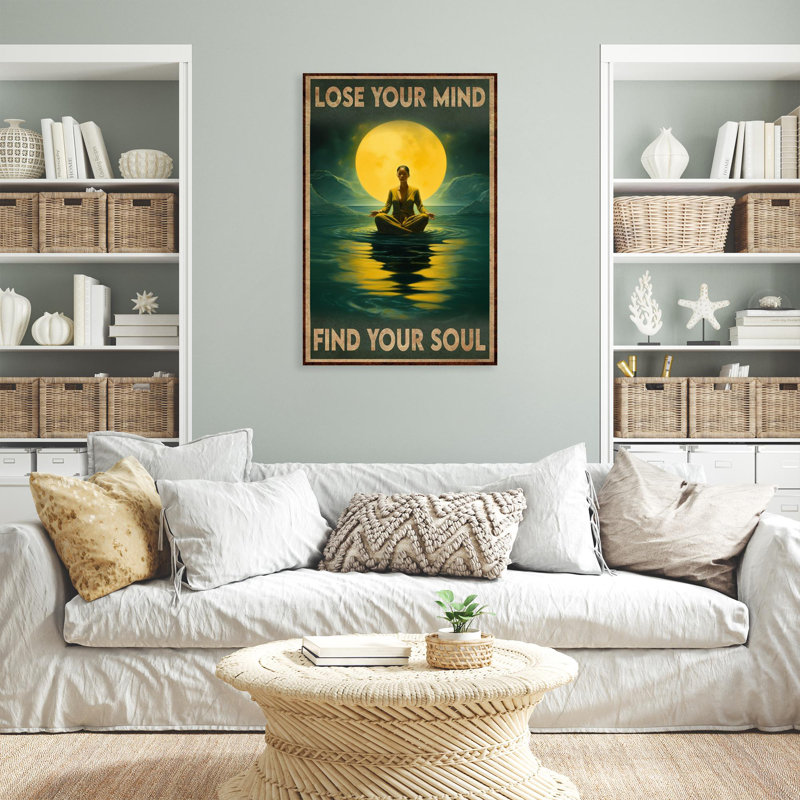 «Lose Your Mind Yoga», impression sur toile, H 20 po x l 16 po x P 1,25 po