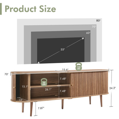 Baheerah TV Stand with Tambour Doors