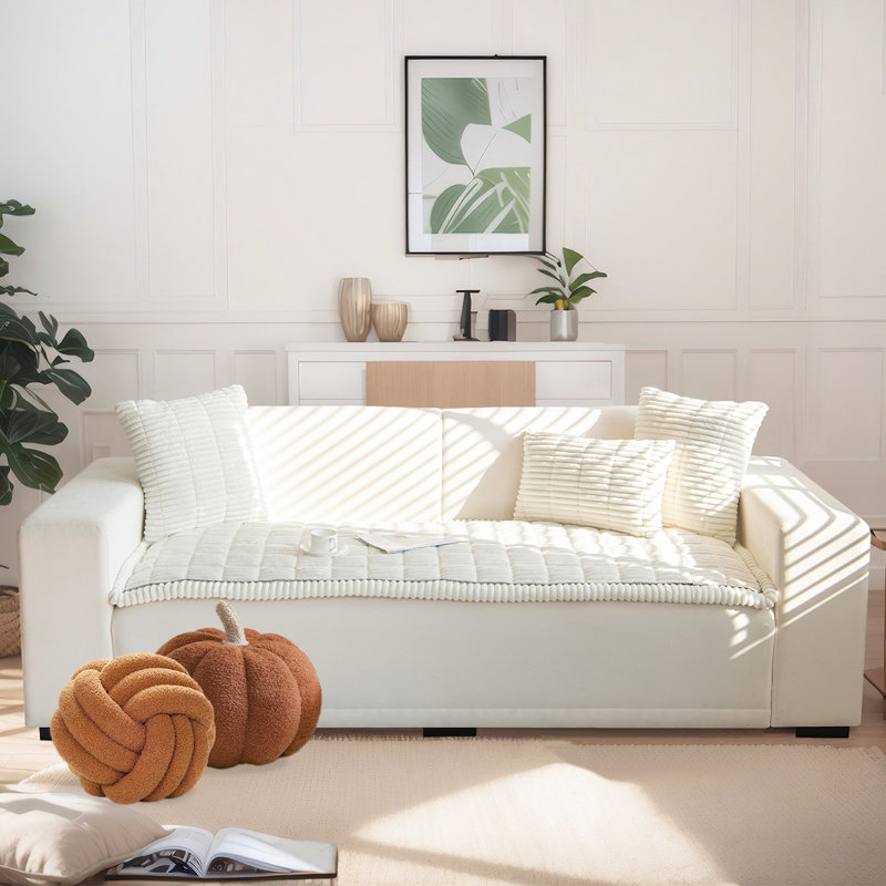 Luxury Soft Faux Fur Sofa Cover,Thick Shaggy Plush Slipcover, Non-Slip- Versatile Use As Sofa Pad, Bay Window Mat, Headboard Cover, Tatami, Pet Cushion