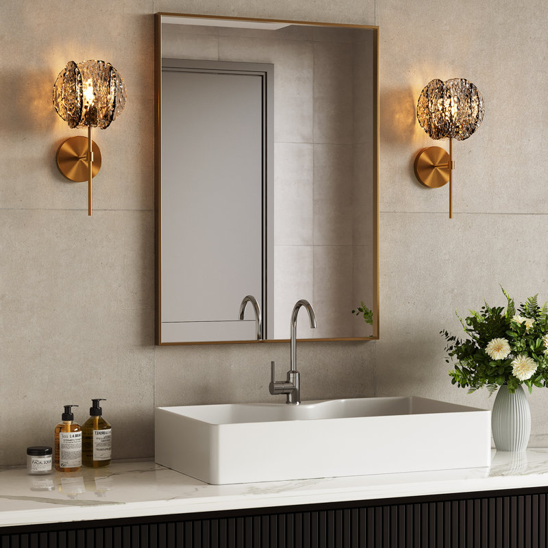 Iron Glass Mini 5.9"W Armed Sconce（Set Of 2）, 2 Lights