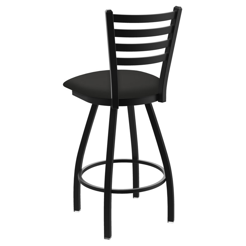 Tabouret de bar pivotant de 36" Evers, Noir froissé, Vinyle - fer Canter, Tabouret de comptoir (siège d'une hauteur de 25 p