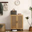 Armoire à chaussures 29,5 pouces à double porte avec grand espace de rangement et structure durable