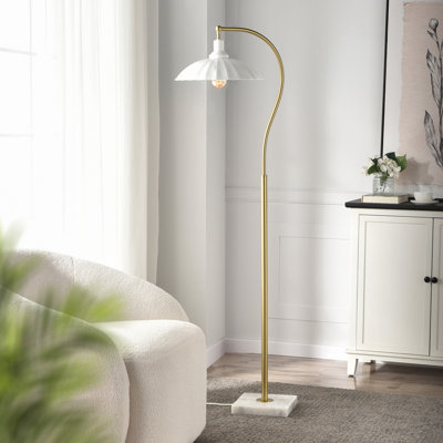 Lampe sur pied Tamara Day for Stylecraft Penelope - marbre et laiton poli