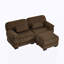 Canapé modulaire en L, canapé 2 places avec repose-pieds, coussins de siège épais et confortables pour le salon-133328994