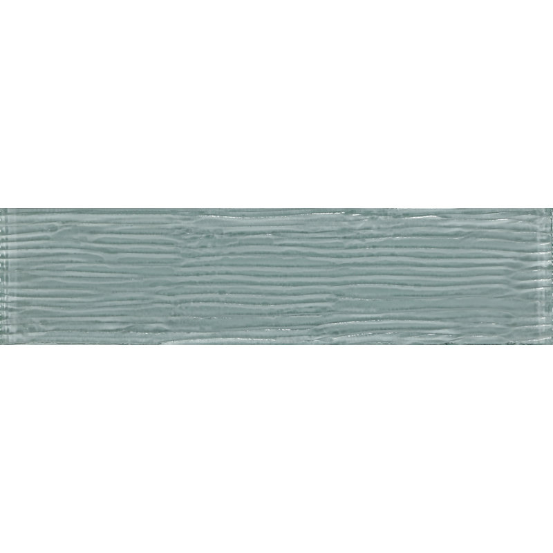 Brendon 3" x 12" Crystal Glass Brick Wave Subway Wall Tile, Cascade