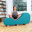 Chaise longue Allisha pour étirer et se détendre, pieds en bois d'érable - similicuir-72988187