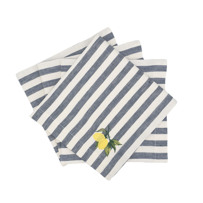 Linen Embroidered Square Napkin