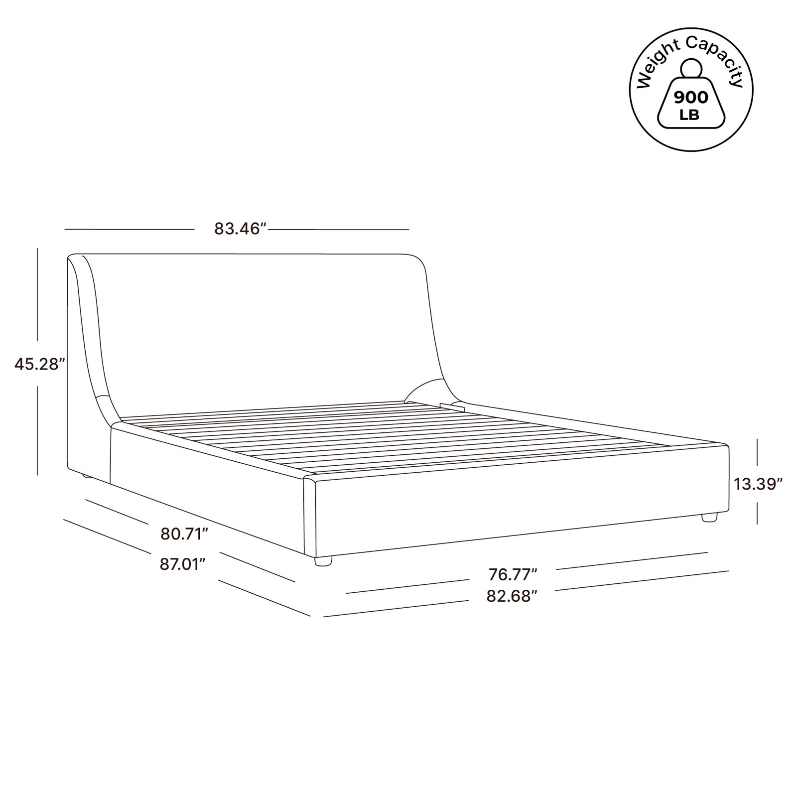 Becki Owens for Joss & Main Wingback Upholstered Platform Bed, Ojai Earth Performance Textured Weave, King 